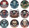 8 Pcs Halloween Diamond Art Coasters Kit for Adults - Round Full Drill Horror Diamond Painting Coasters Set with Holder